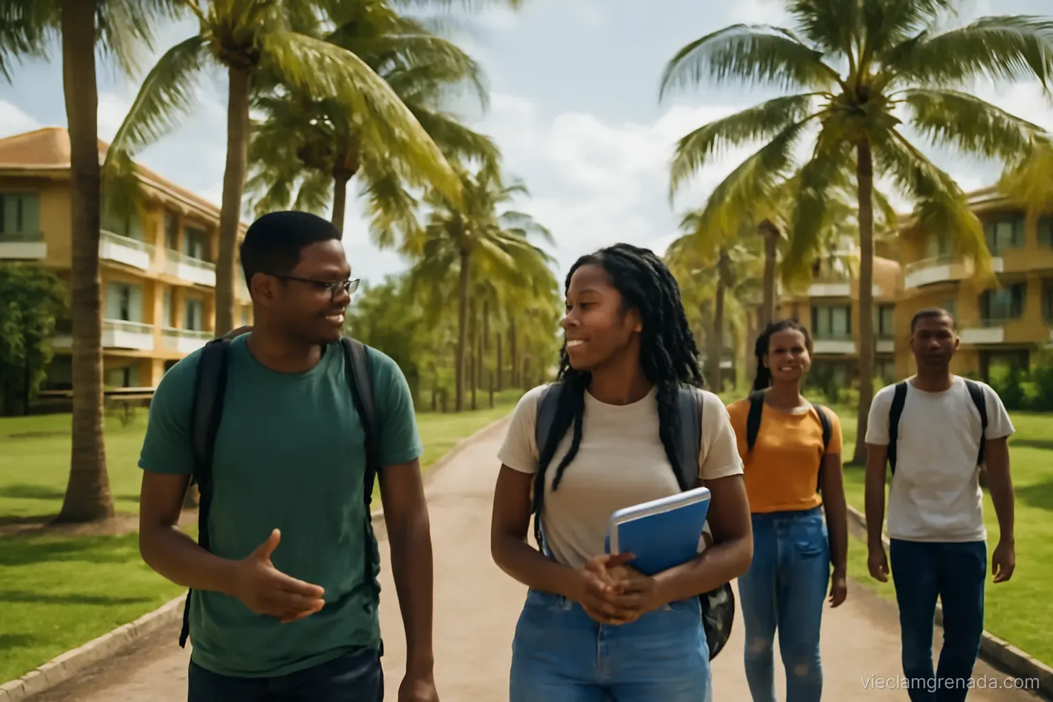 Sinh viên quốc tế làm việc ở Grenada